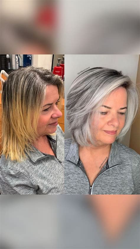 Gray Hair Gray Hair Growing Out Hair Color Techniques Grey Hair Lowlights