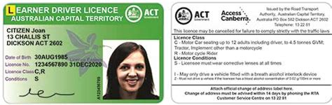 Act Driver Licence Guide Ltrent Driving School