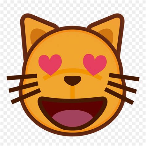 Peo Smiling Cat Face With Heart Shaped Eyes Heart Eye Emoji Png