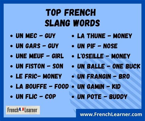 60 French Slang Words You Can Use To Sound More French In 2021