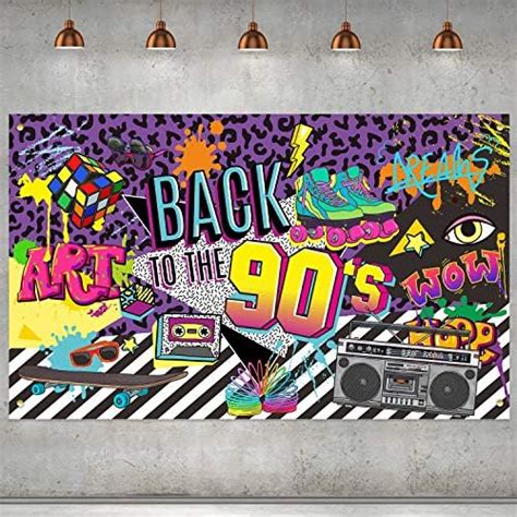 Irenare Back To The 90s Backdrop For Party Decorations 90s