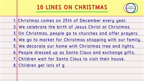 10 Lines On Christmas English Christmas Essay Short Essay