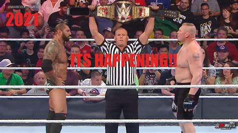 Wwe 2k20 Brock Lesnar Vs Batista Youtube