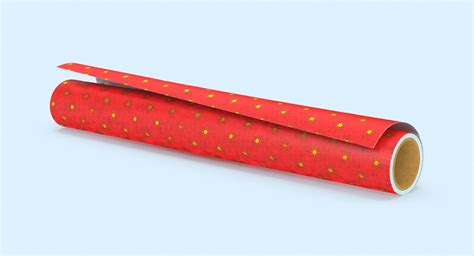 Wrapping Paper Rolls Red 3d Model
