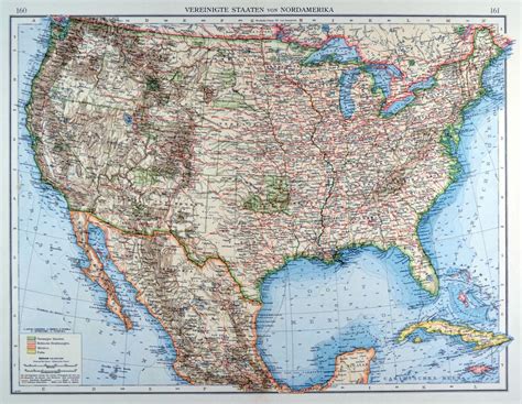 Die vereinigten staaten erstrecken sich von der atlantikküste im osten bis zum pazifik im westen. USA. - Karte. "Vereinigte Staaten von Nordamerika ...