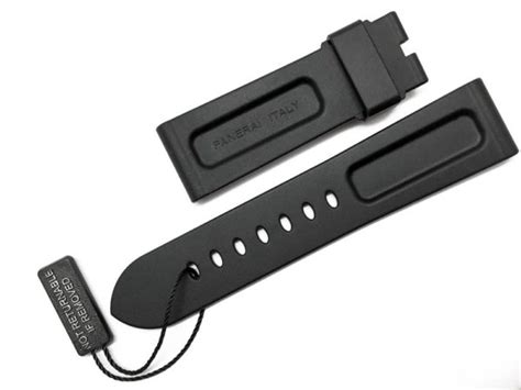 Replacement Black Caoutchouc Band 24mm For Panerai Luminor 44mm