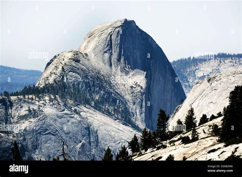 Half Dome Peak Cliffs In Yosemite National Park Granite Stock Photo Alamy