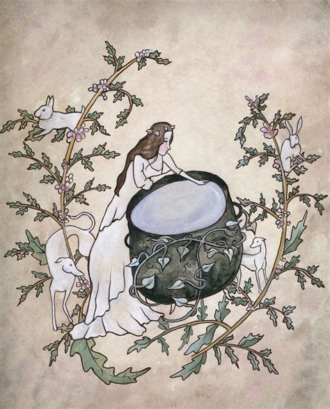 Cerridwens Cauldron Art Print By Guinevere Von Sneeden Art Celtic