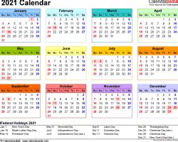An excel calendar template may have one or more of these features: 2021 Calendar - Free Printable Excel Templates - Calendarpedia