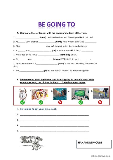 Future With Be Going To For Plans English Esl Worksheets Pdf And Doc