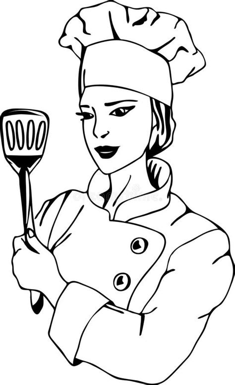 Female Chef Vector Stock Vector Illustration Of Brown 12790815