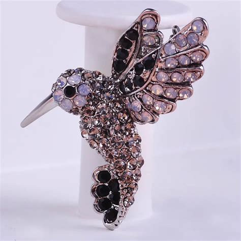 Colorful Bird Animal Brooches For Men Shiny Brand Antique Silver Brooch