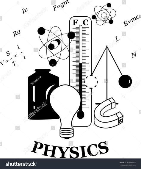 Physics Emblem Good Combination Of Famous Physical Symbols For