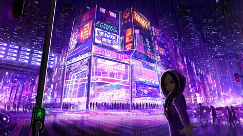 Purple Cyberpunk Wallpaper 4k