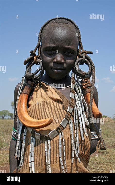 Mursi Tribe Girl Omo Valley Ethiopia Stock Photo Alamy