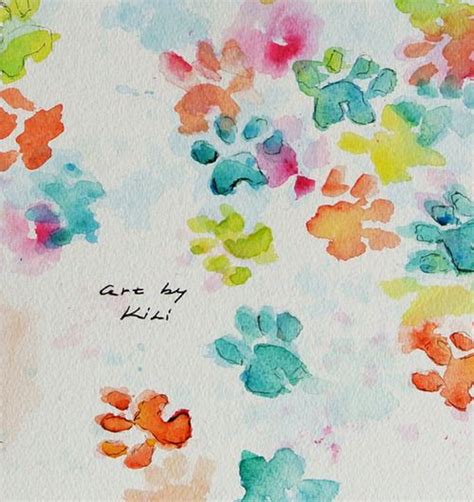Watercolor Puppy Paw Print Painting Diyreally Maybe