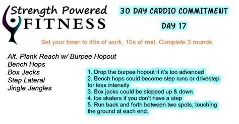 30 Day Cardio Commitment Day 17 Strength Powered Fitness