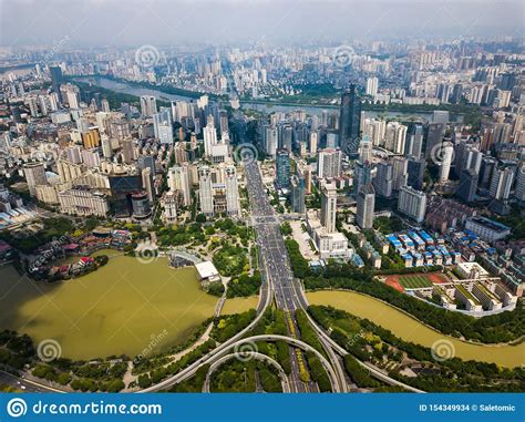 Aerial Skyline Of Nanning In Guangxi Province Of China Stock Photo