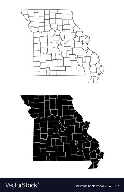 Missouri County Maps Royalty Free Vector Image