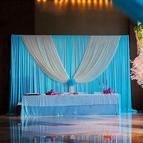 3m X 6m White With Gold Wedding Drapes Stage Backdrop Event Decoration