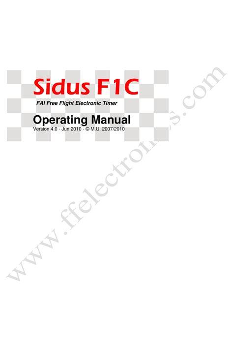 Ffelectronics Sidus F1c Operating Manual Pdf Download Manualslib
