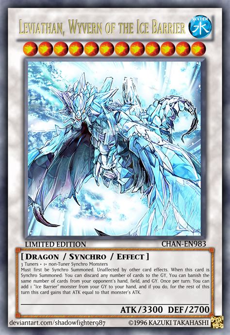 Leviathan Wyvern Of The Ice Barrier Yugioh Dragon Cards Custom