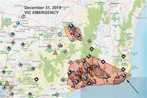 Map Victoria Fires 12 31local Wildfire Today