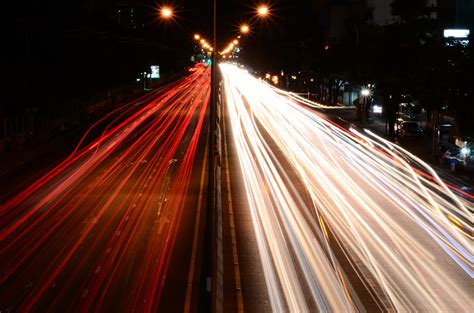 Fotos Gratis Ligero La Carretera Tráfico Calle Noche Manejar