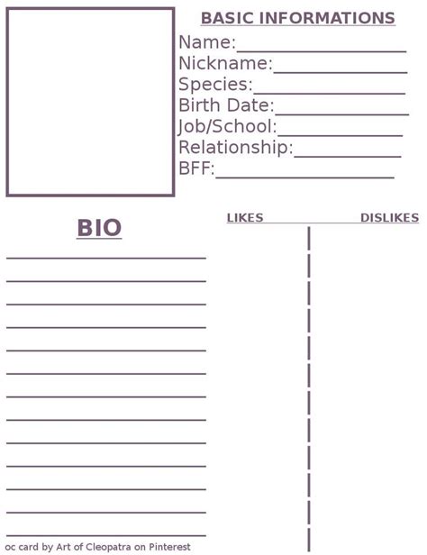 10 Character Reference Sheet Template Perfect Template Ideas