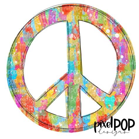 Peace Sign Colorful Png Peace Art Png Sublimation Png Digital