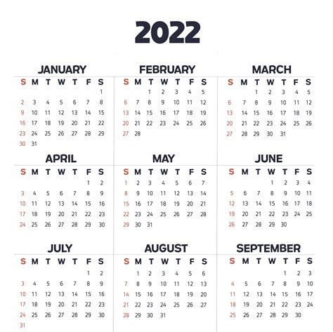 2022 Jaarlijkse Afdrukbare Kalender Verticale Jaarkalender Etsy