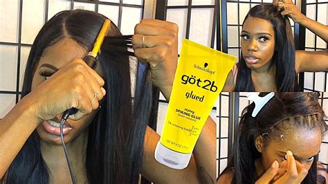 Diy How To Lay A Lace Frontal Wig With Got B Glued Gel Youtube