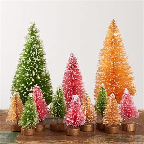 Fresh Color Bottle Brush Tree Set Bottle Brush Trees Christmas And