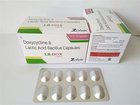 Lb Dox Doxycycline And Lactic Acid Bacillus 100mg Capsules At Rs 1200box