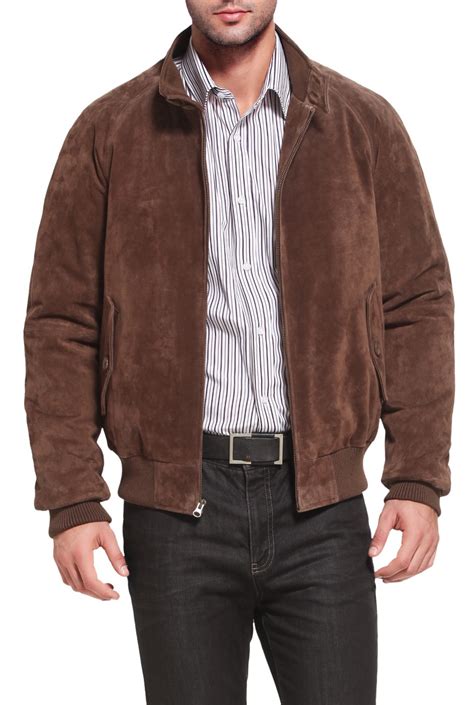 Landing Leathers Mens Wwii Suede Leather Bomber Jacket