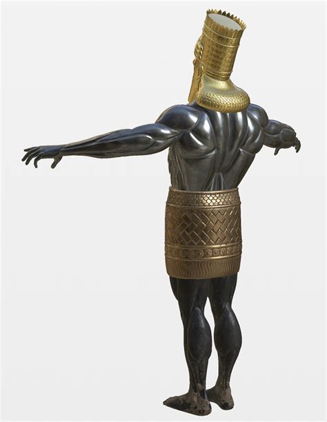 Estátua de Daniel 2 Rei Nabucodonosor Rigged Animated 3D Modelo 3D 189