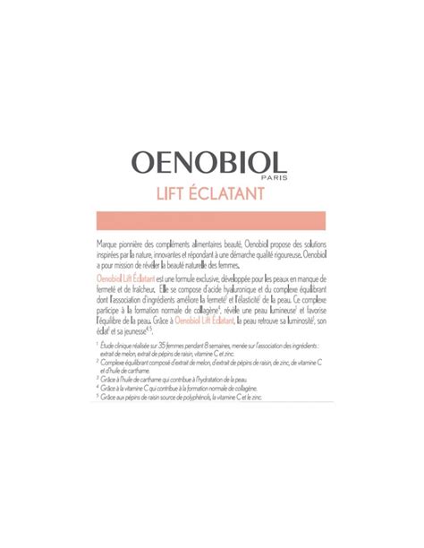 Lift Eclatant 56 Capsules Peauandregard Complexe équilibrant Oenobiol
