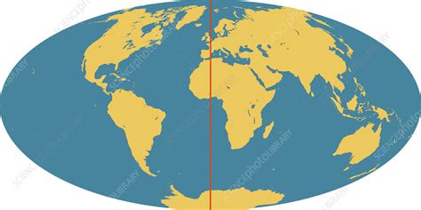 World Map With Prime Meridian Stock Image C0253466 Science Photo