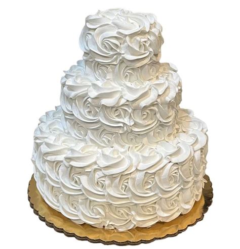 Dezicakes Fake Wedding Cake White Rosette Artificial Cakes For Display Faux Cake Decorations