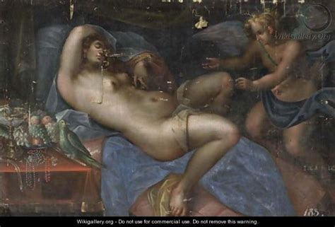Venus Reclining With Cupid After Dirck De Quade Van Ravesteyn