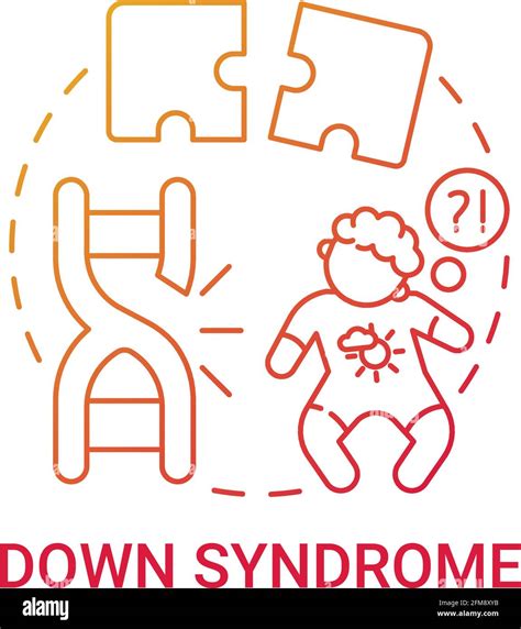 Down Syndrome Red Gradient Concept Icon Stock Vector Image And Art Alamy