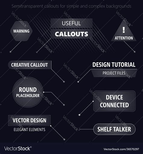 Useful Modern Futuristic Style Design Callouts Vector Image