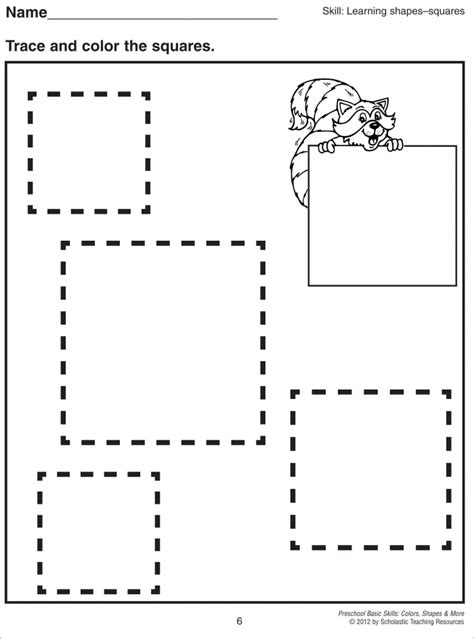 Free Printable Tracing Square Worksheet For Preschool
