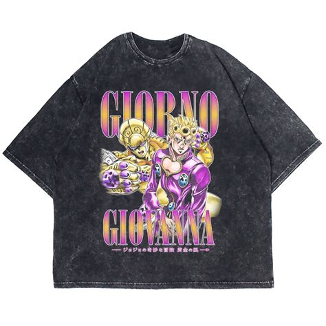 Jual Kaos Oversize Anime Jojo Bizzare Adventure Giorno Giovanna Washing