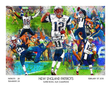New England Patriots Champions 2015 Painting By John Farr Fine Art