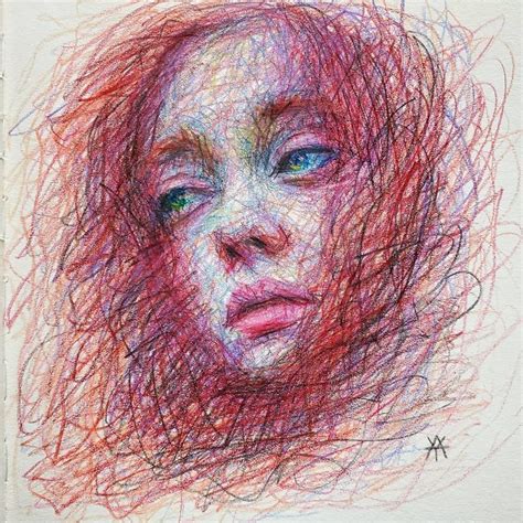 This Self Taught Artist Draws Female Portraits Entirely By Scribbling Pics Emotional Art