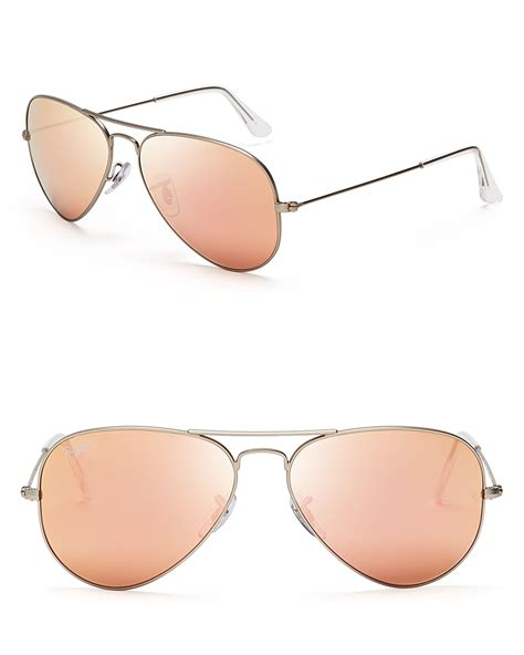 Lyst Ray Ban Mirror Aviator Sunglasses In Metallic