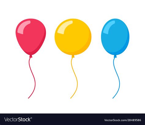 Flat Balloon Birthday Icon Royalty Free Vector Image