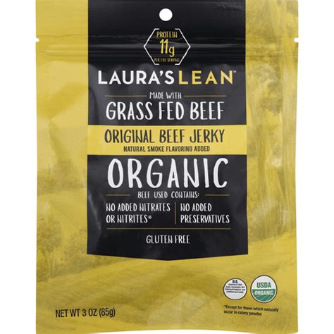 Laura S Lean Beef Jerky Organic Original Jerky Dried Meats