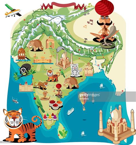 Cartoon Karte Von Indien Stock Illustration Getty Images